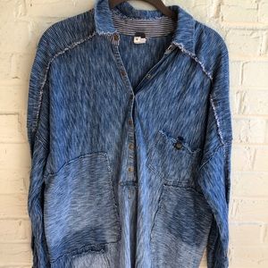 Free People oversized blue sweater
